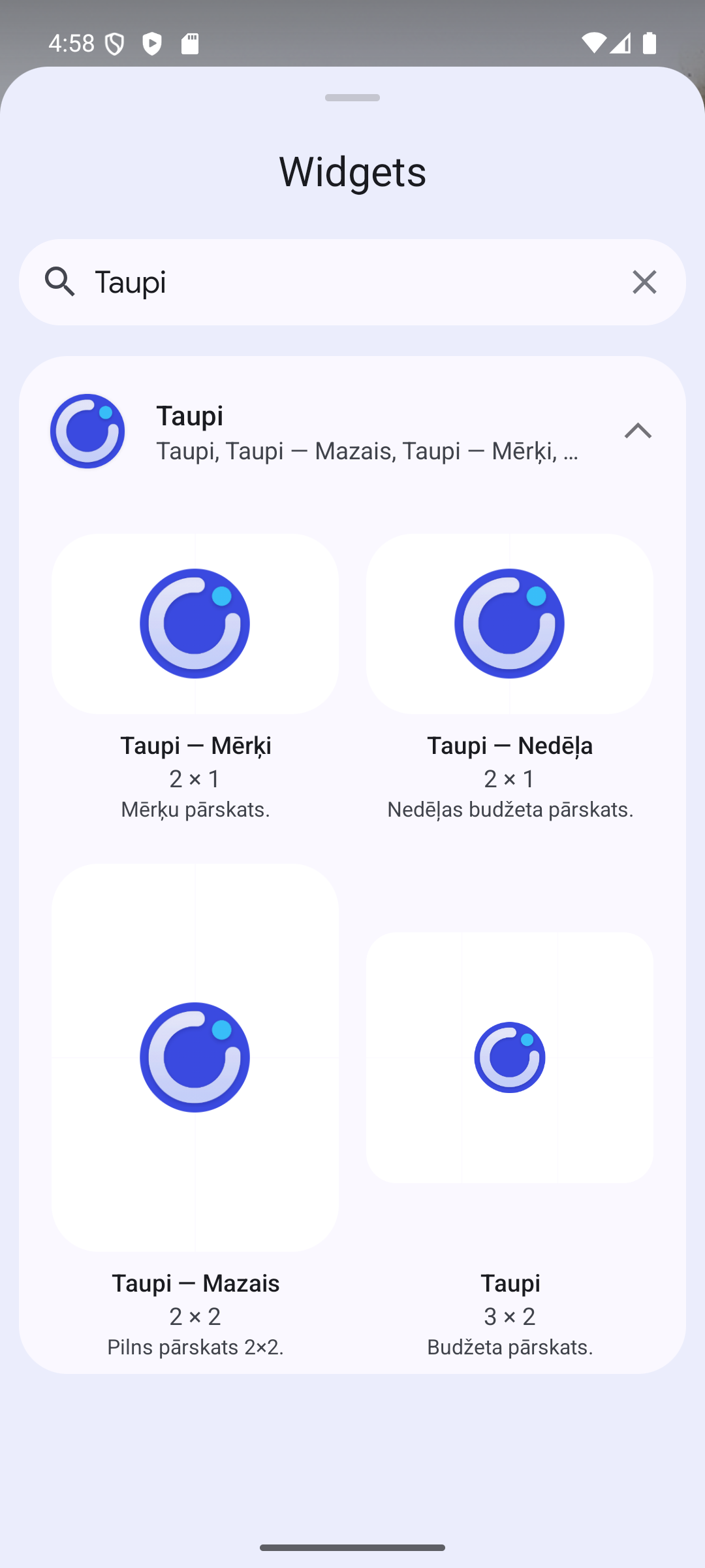 Taupi logrīki Android galerijā