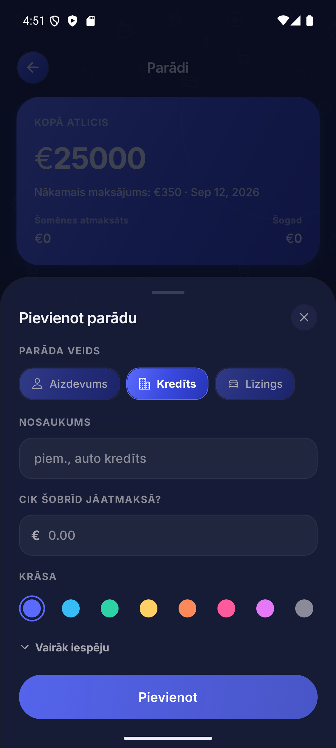 Jauna parāda izveide — veidi un summa