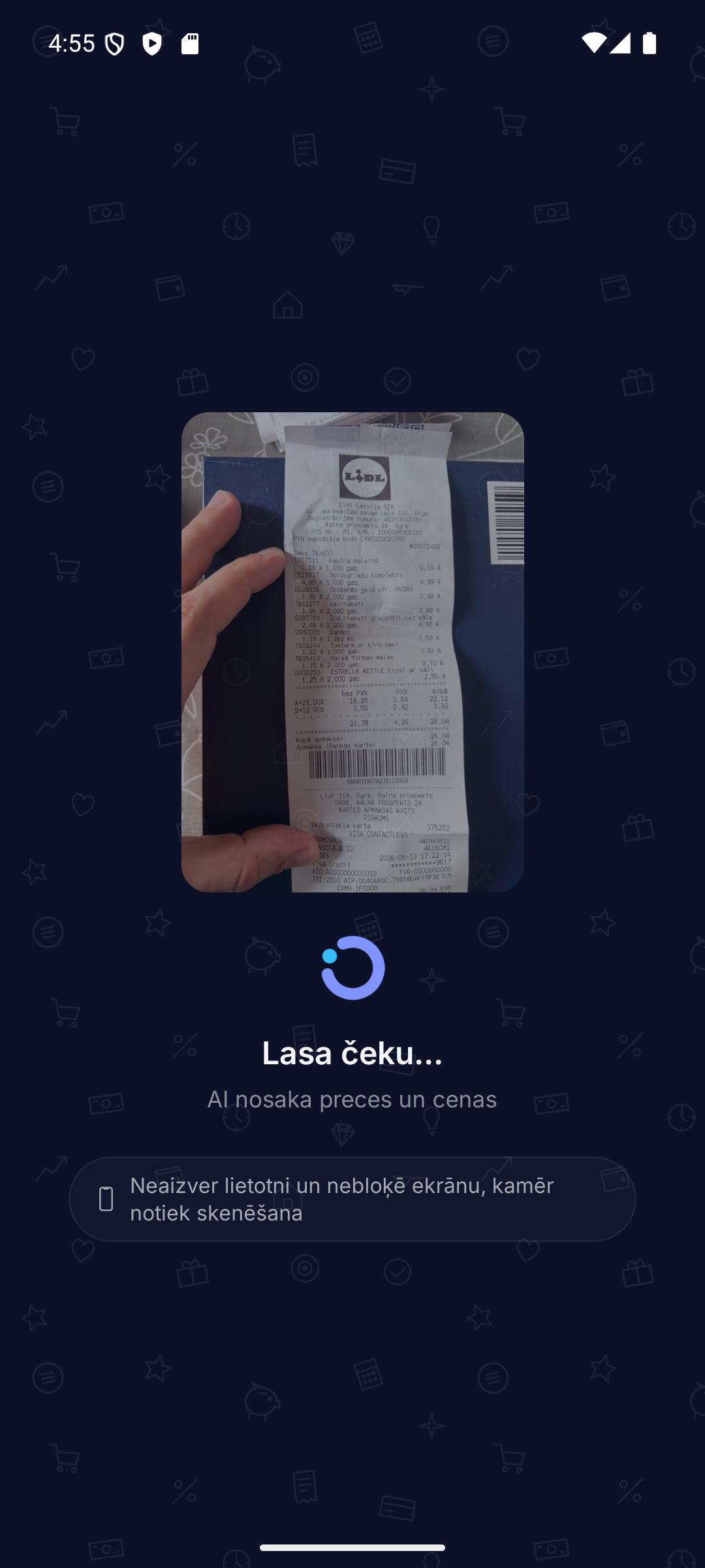 Taupi lasa čeku